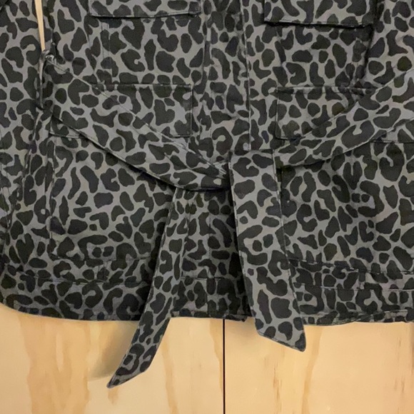 NWT Levi Strauss & Co Leopard print belted jacket/coat black/gray color size S - Picture 3 of 16